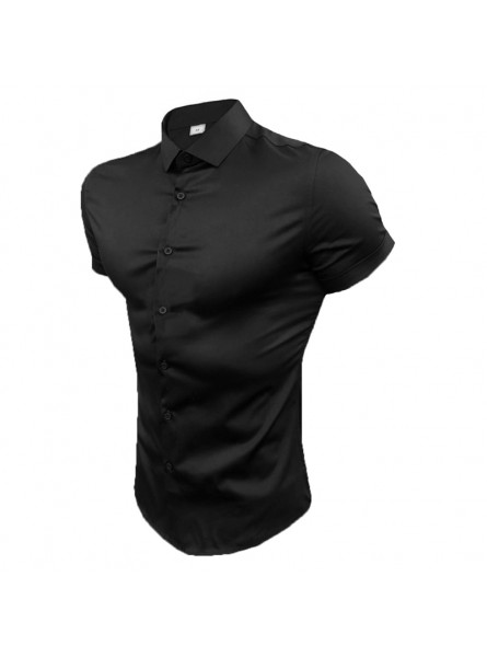 Summer Fashion Slim Fit Single-breasted Short Sleeve Casual Lapel Shirt