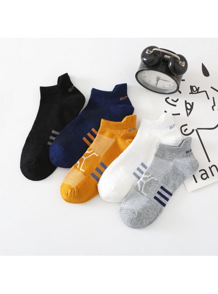 Men Summer Breathable Low-Top Shallow Mouth Sports Sweat-Absorbing Thin Cotton Socks