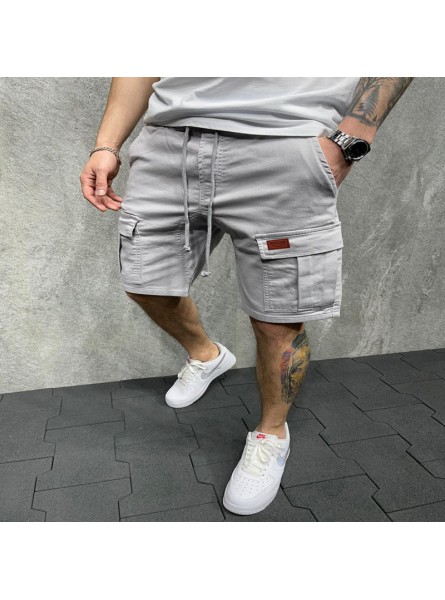 Men Casual Solid Color Straight Sports Shorts