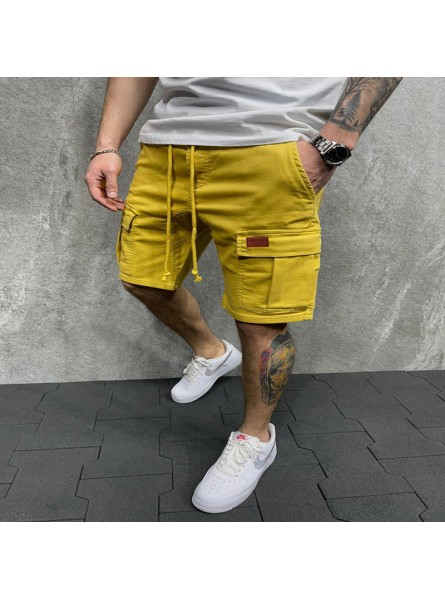 Men Casual Solid Color Straight Sports Shorts