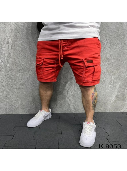 Men Casual Solid Color Straight Sports Shorts