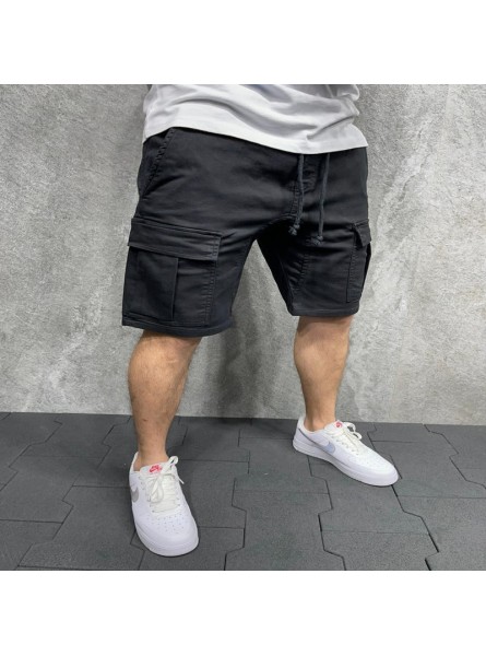 Men Casual Solid Color Straight Sports Shorts