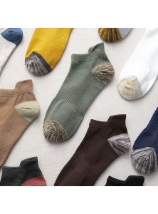 Men Solid Color Simple Summer Low Cut Short Socks