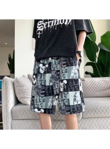 Men Casual Printed Loose Shorts