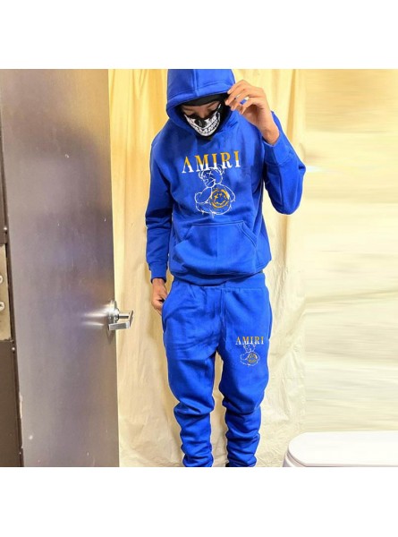 Men Spring Autumn Fashion Casual Commuter Letter Hoodies Pants Sets