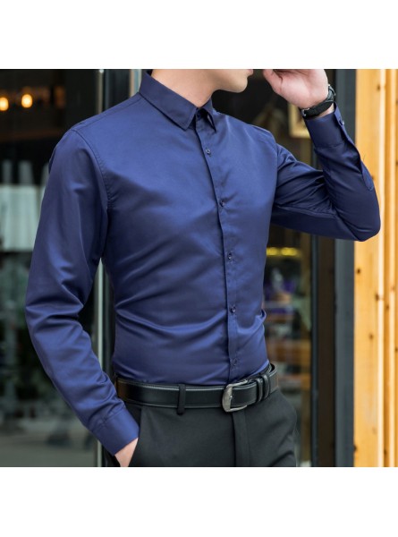 Men Casual Basic Solid Color Long Sleeve Lapel Plus Size Shirt