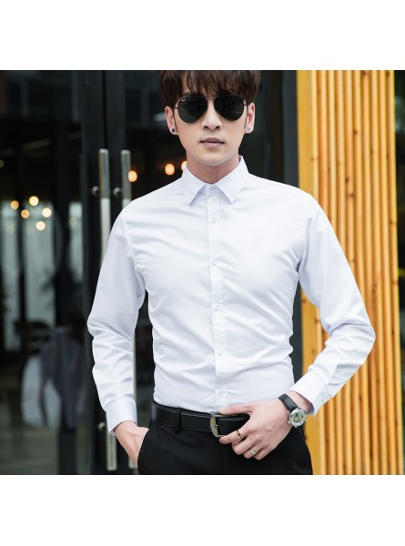 Men Casual Basic Solid Color Long Sleeve Lapel Plus Size Shirt