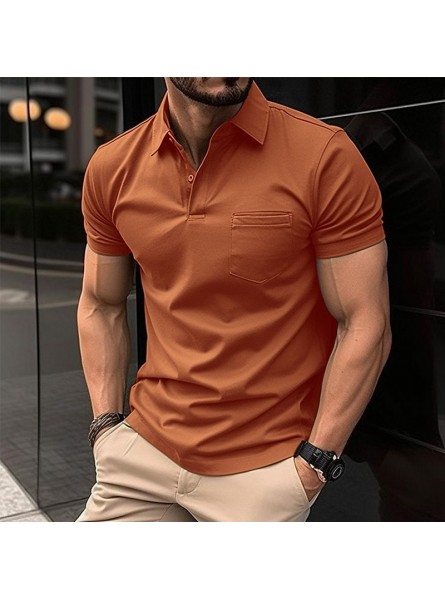 Men Casual Solid Color Short Sleeve Polo Shirt