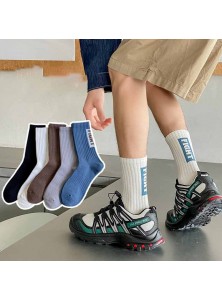 Men Spring Autumn Leisure Sports Letter Mid-Calf Socks