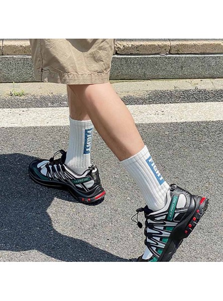 Men Spring Autumn Leisure Sports Letter Mid-Calf Socks