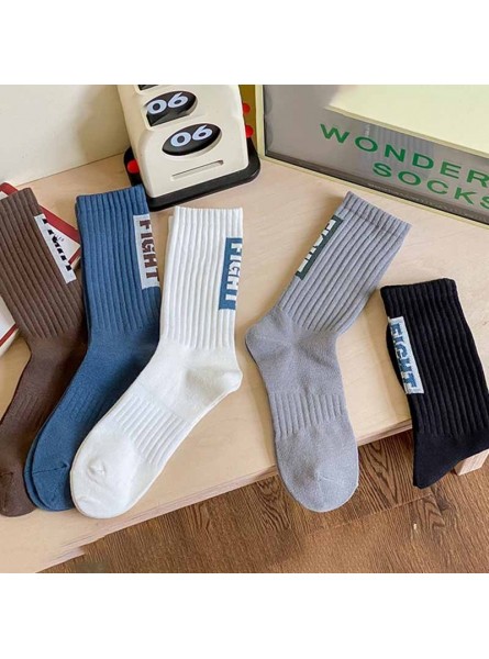 Men Spring Autumn Leisure Sports Letter Mid-Calf Socks