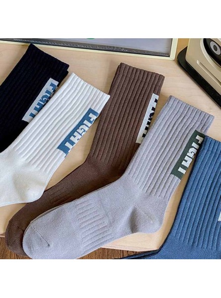 Men Spring Autumn Leisure Sports Letter Mid-Calf Socks