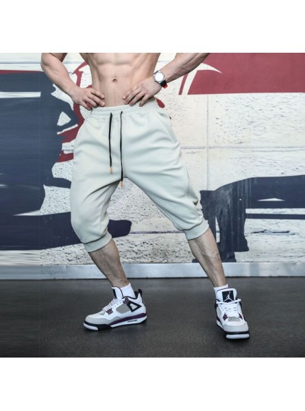 MEN Fashion Casual Sports Solid Color Cropped Shorts