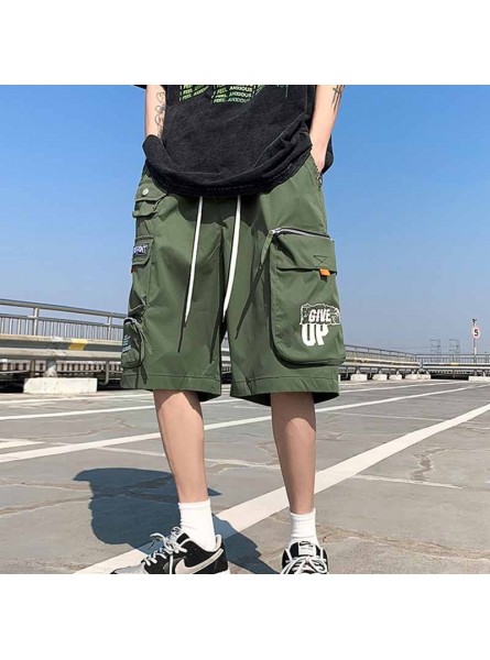 Men Fashion Casual Letter Print Loose Cargo Shorts