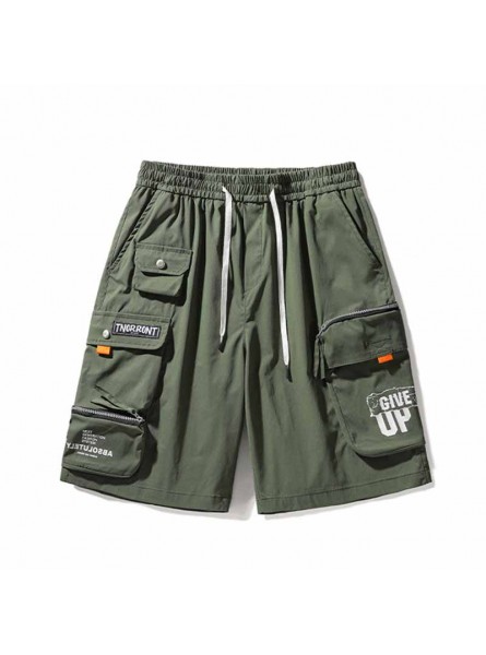 Men Fashion Casual Letter Print Loose Cargo Shorts