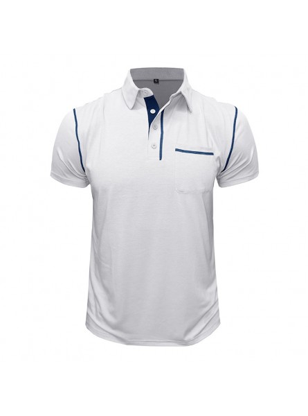 Men Summer Fashion Casual Solid Color Short Sleeve Lapel POLO Shirt