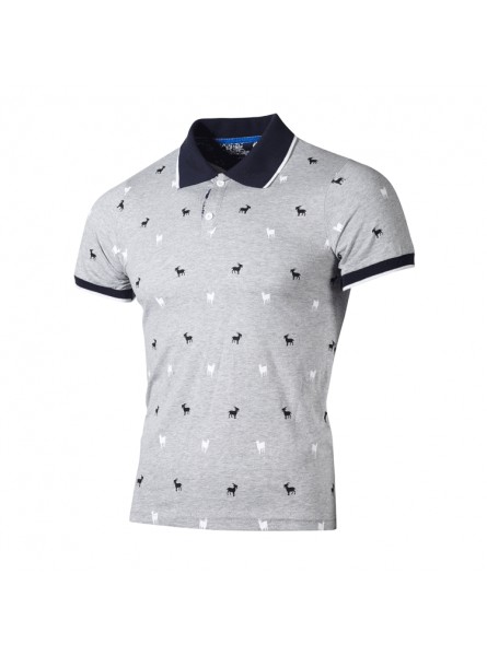 Men Fashion Casual Sheep Print Short Sleeve Lapel POLO Shirt