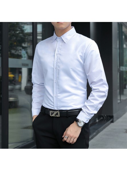 Men Fashion Casual Solid Color Long Sleeve Shirt Top