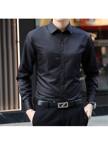 Men Fashion Casual Solid Color Long Sleeve Shirt Top