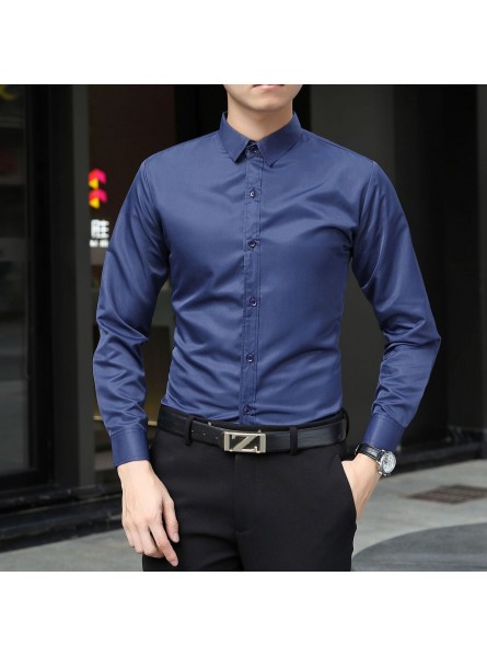 Men Fashion Casual Solid Color Long Sleeve Shirt Top