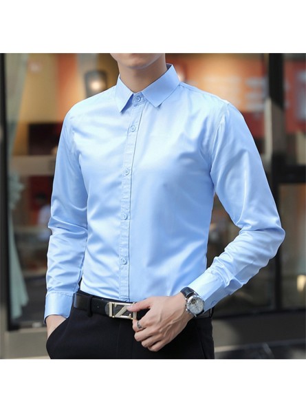 Men Fashion Casual Solid Color Long Sleeve Shirt Top